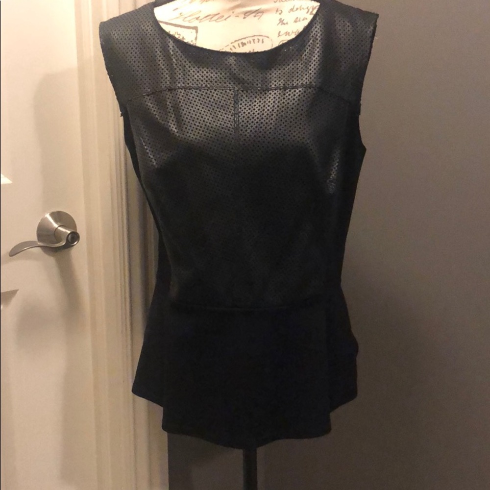 NWT Halogen Peplum leather top